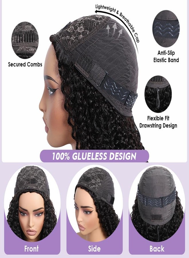 Eooma Half Wig Human Hair 220 Density Kinky Curly half wig Upgrade 3 IN 1 Drawstring Seamless Flip Glueless Wigs for Women Invisible Hairline Beginner Friendly Headband Wig 18 Inch - Image 4